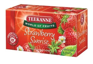 Tea, gyümölcs, 20x2,5 g, TEEKANNE Strawberry Sunrise, eper